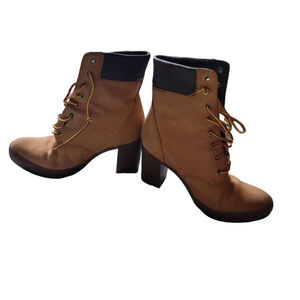 Women's Timberland Brown Leather Heeled Boots Size 7